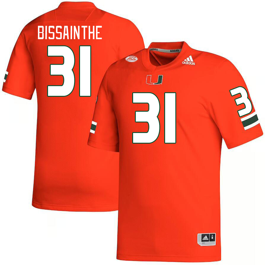 Men #31 Wesley Bissainthe Miami Hurricanes College Football Jerseys Stitched-Orange - Click Image to Close